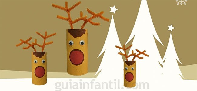 Aprende a hacer esta manualidad de renos para niños